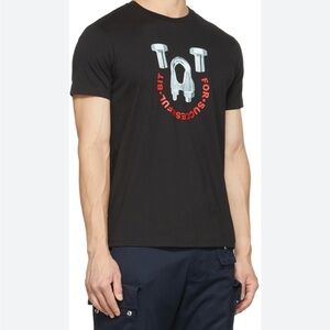 Diesel Black Tee with Red and Gray Design